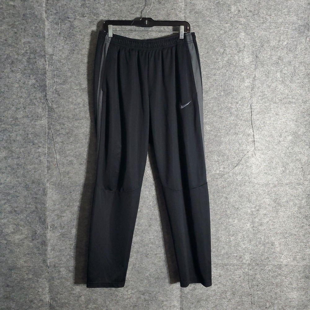Nike Track Pants Mens XL Black Gray Athletic Joggers Made in Honduras Casual Fit